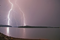 Lightning over Smith Lake, AL, by George Ponder